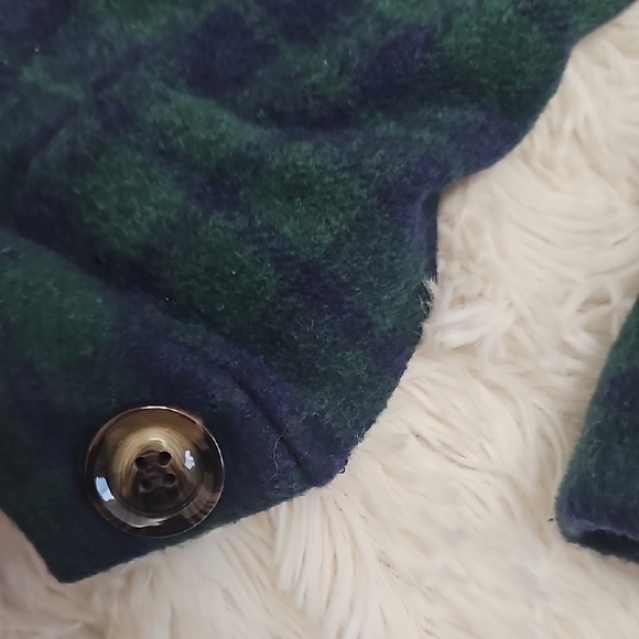 LuLaRoe MEDIUM Flannel Berlin Jacket Great Outdoors Collection Green Blue plaid - Picture 4 of 6